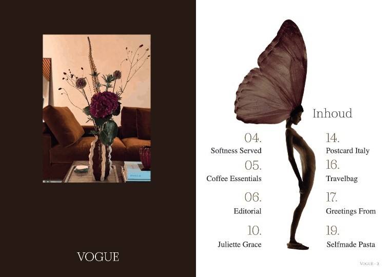 Spread van twee pagina's uit hetzelfde magazine