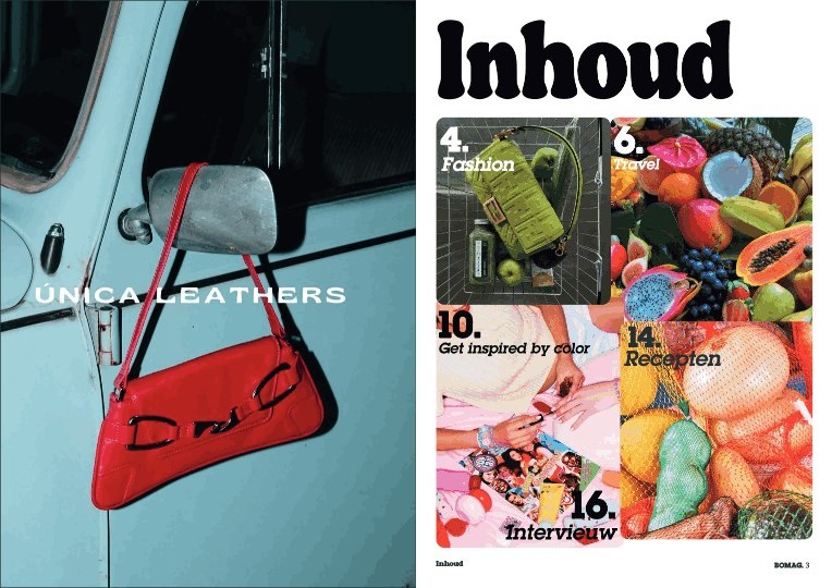 Spread van twee pagina's uit hetzelfde magazine