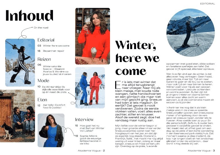 Spread van twee pagina's uit hetzelfde magazine